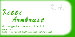 kitti armbrust business card